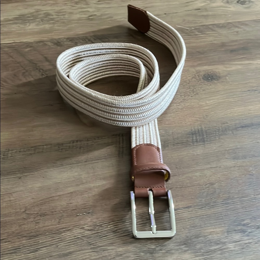 Elegant Cream and Brown Men's Belt